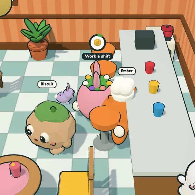 Ember's Café with tables, stools and the counter